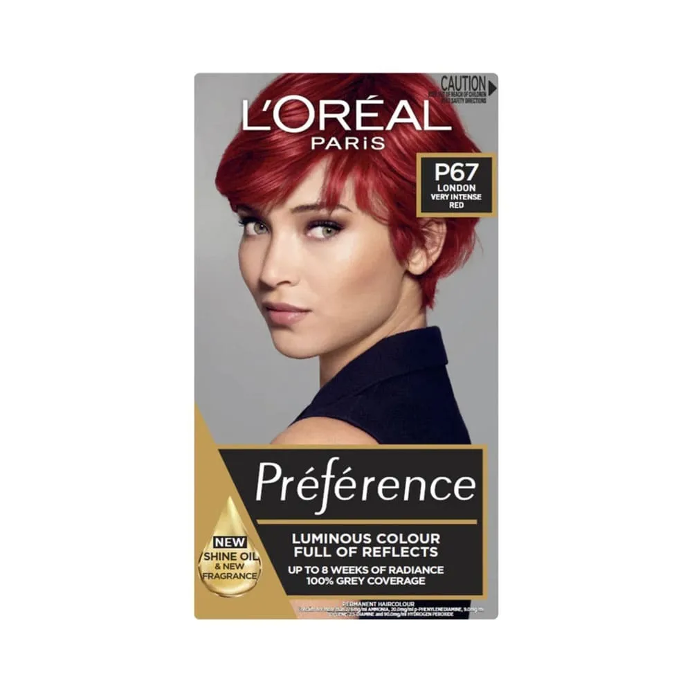 3x L'Oreal Preference Luminous Colour P67 London Very Intense Red