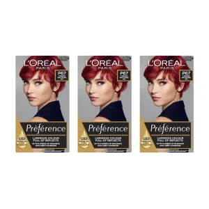 3x L'Oreal Preference Luminous Colour P67 London Very Intense Red