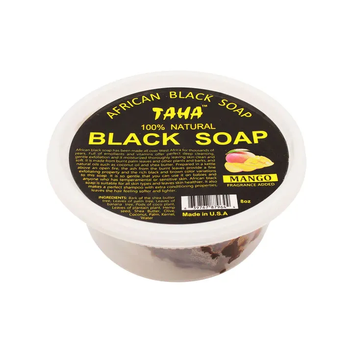 African Black Soap 100% All-Natural Black Soap with Mango - 8 oz