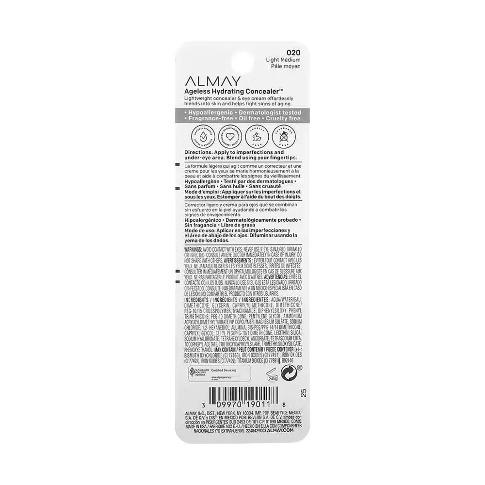 Almay Ageless Hydrating Concealer 020 Light Medium