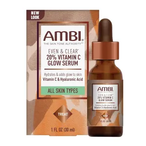 AMBI Even & Clear 20% Vitamin-C Infused Glow Serum for All Skin Types.