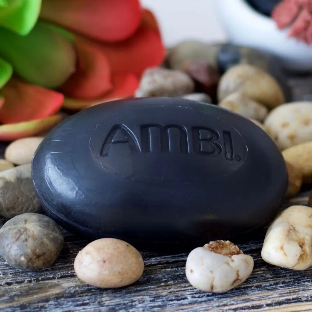 AMBI Skincare Black Soap Cleansing Bar with Shea Butter/Vitamin E - For Oily & Combination Skin 3.5 oz