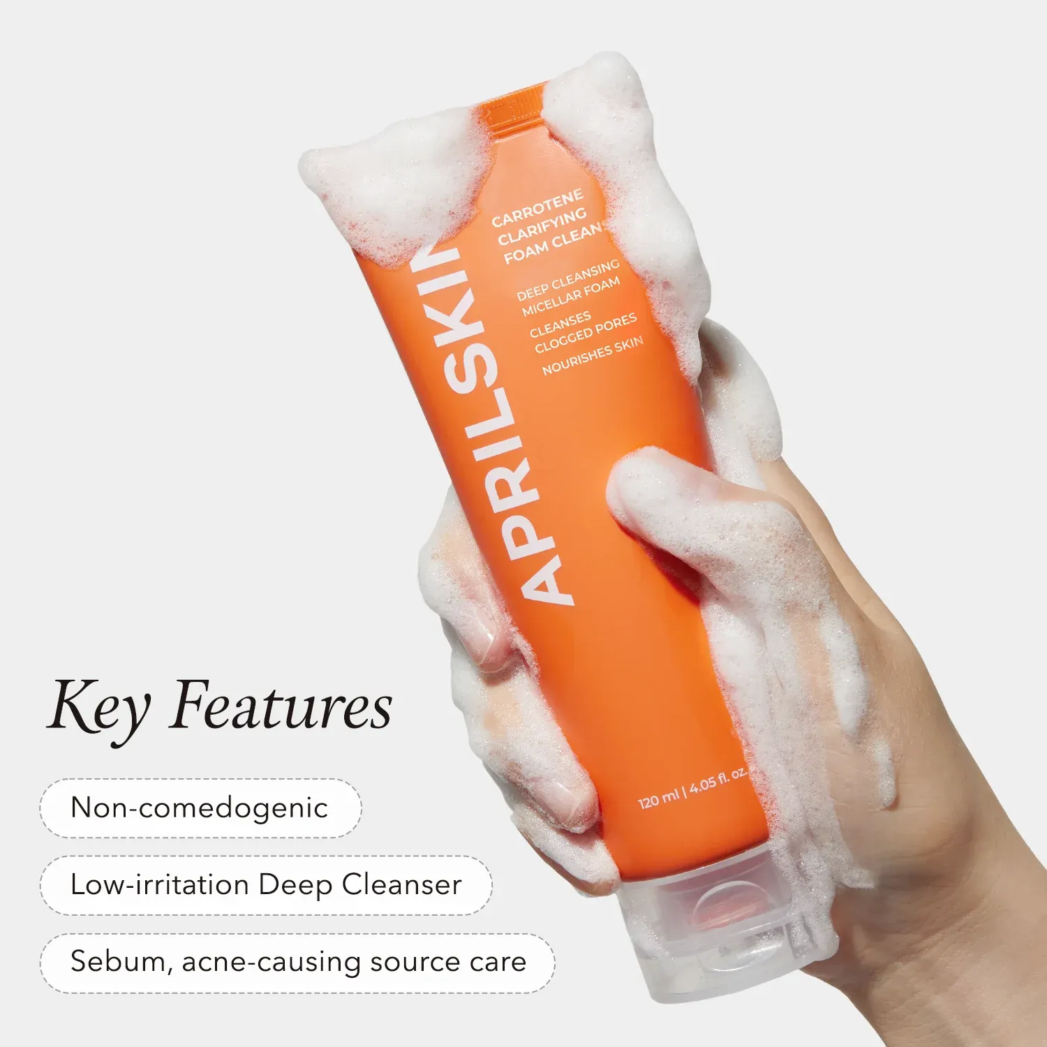 April Skin Real Carrotene Acne Foam Cleanser 120g