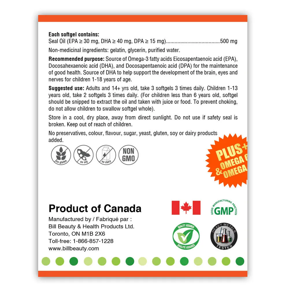 BILL Natural Sources® Seal Oil Omega-3 500mg Softgels