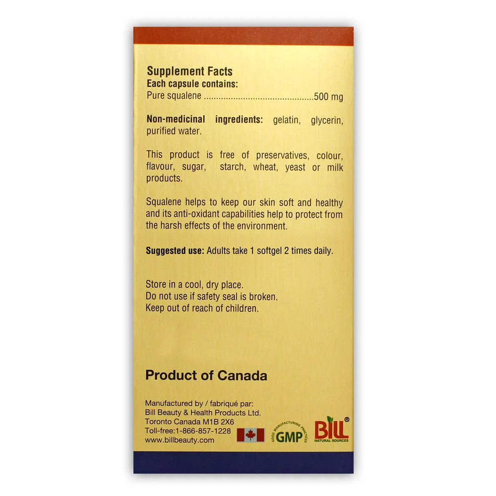 BILL Natural Sources® Squalene 500mg Capsules