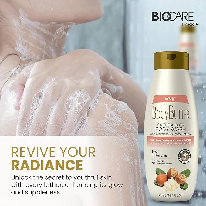 Biocare Body Butter Youthful Glow with Cocoa Butter & Shea Butter Body Wash - 16.5 oz