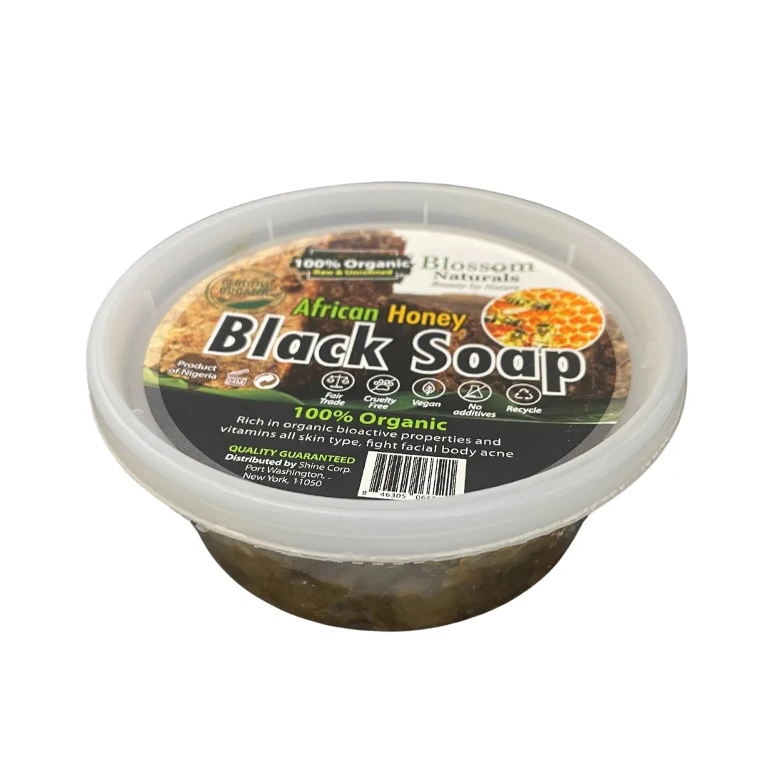 Blossom Naturals 100% Organic African HONEY Black Soap - 8 oz