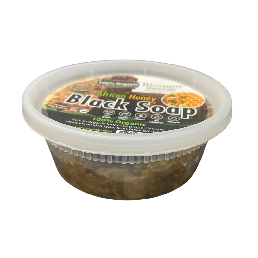 Blossom Naturals 100% Organic African HONEY Black Soap - 8 oz