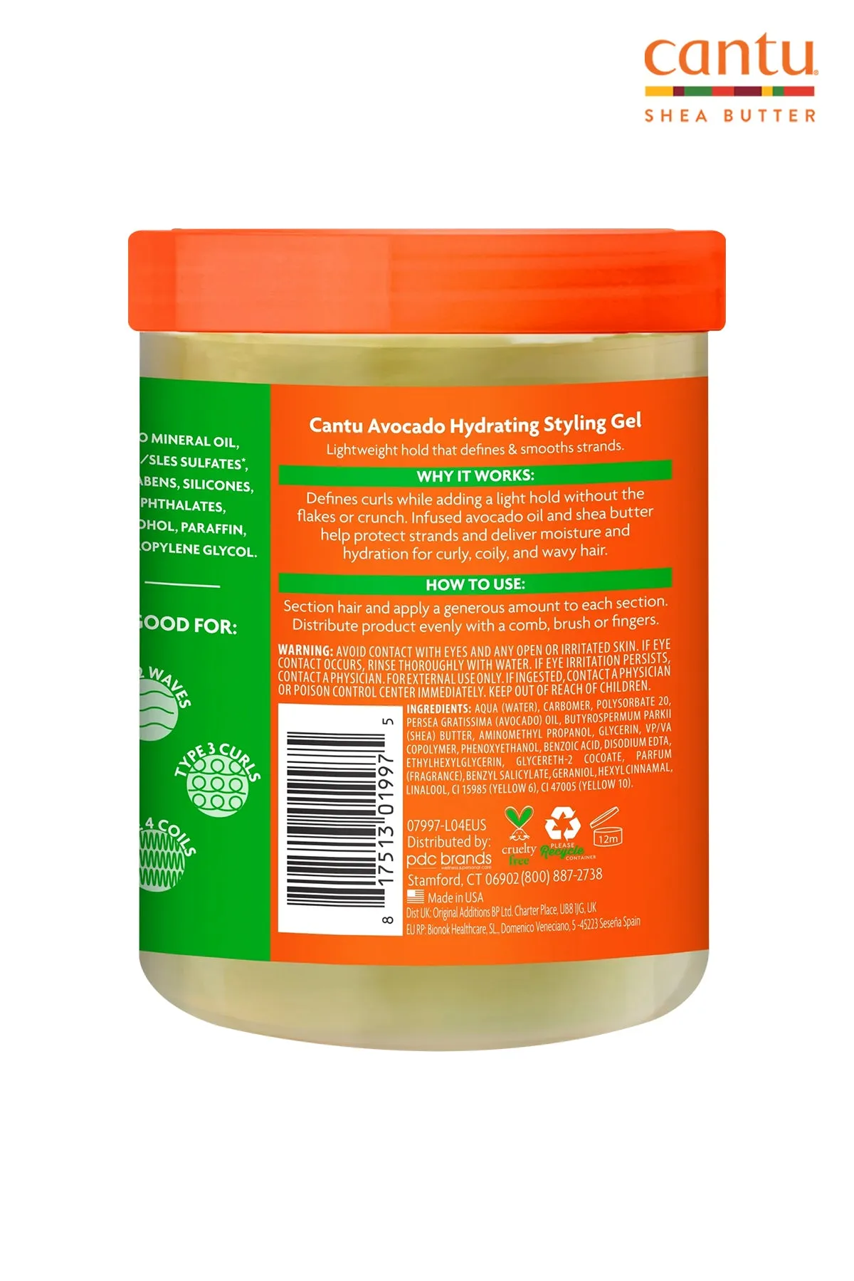 CANTU AVOCADO HYDRATING STYLING GEL 18.5oz