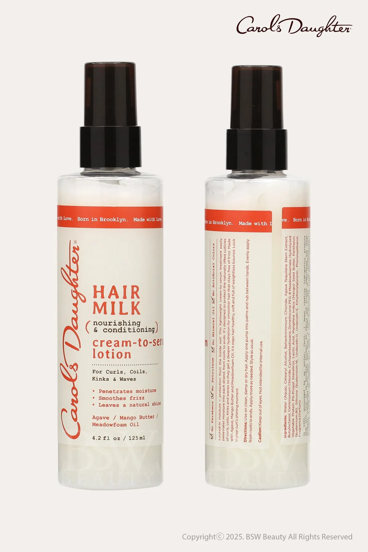CAROLS DAUGHTER HAIR MILK NOURISHING & CONDITIONING CREAM-TO-SERUM LOTION 4.2oz