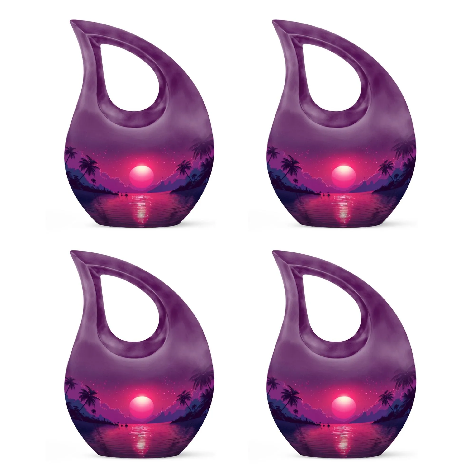 Crimson Moon Urn : 10-Inch Size Cremation Urn For Human Ashes