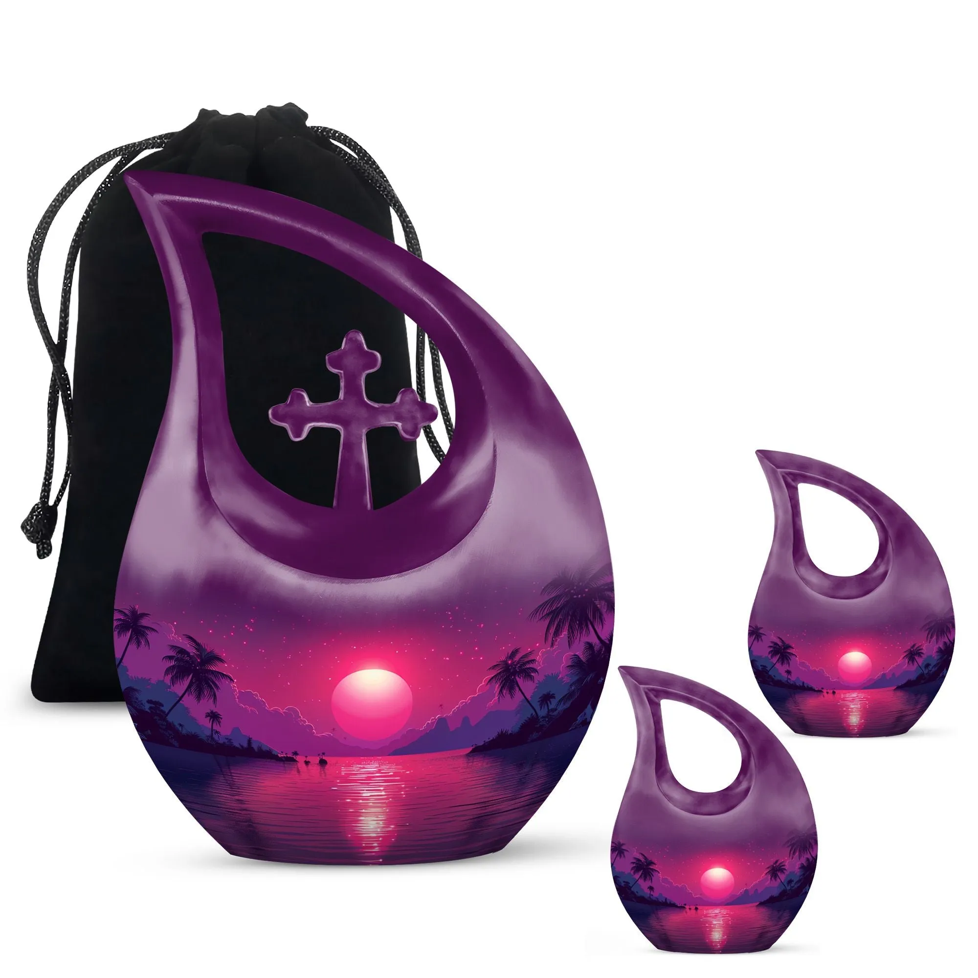 Crimson Moon Urn : 10-Inch Size Cremation Urn For Human Ashes