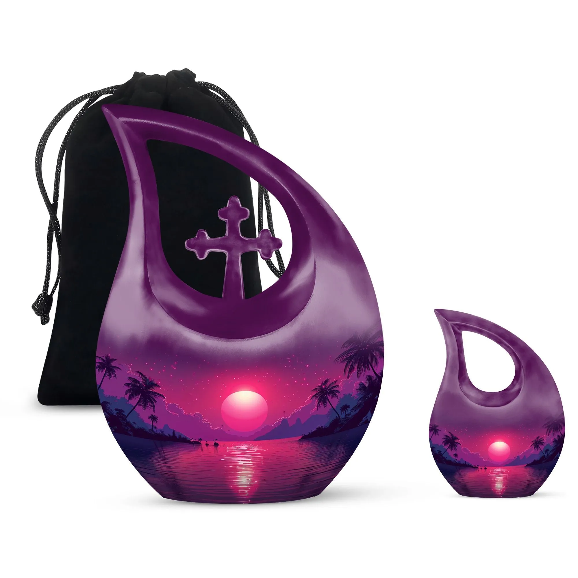 Crimson Moon Urn : 10-Inch Size Cremation Urn For Human Ashes