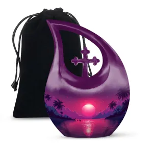 Crimson Moon Urn : 10-Inch Size Cremation Urn For Human Ashes