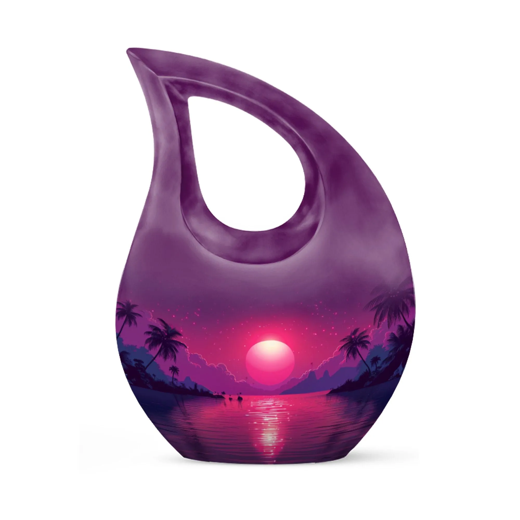 Crimson Moon Urn : 10-Inch Size Cremation Urn For Human Ashes