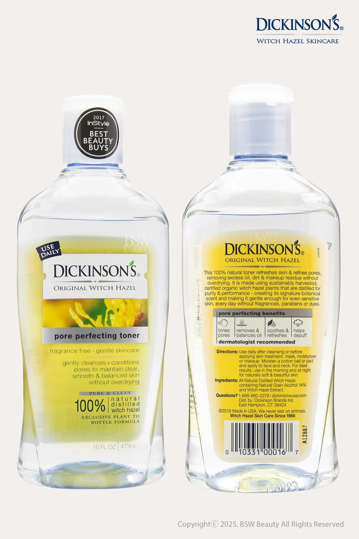 DICKINSON'S ORIGINAL WITCH HAZEL PORE PERFECTING TONER 16oz