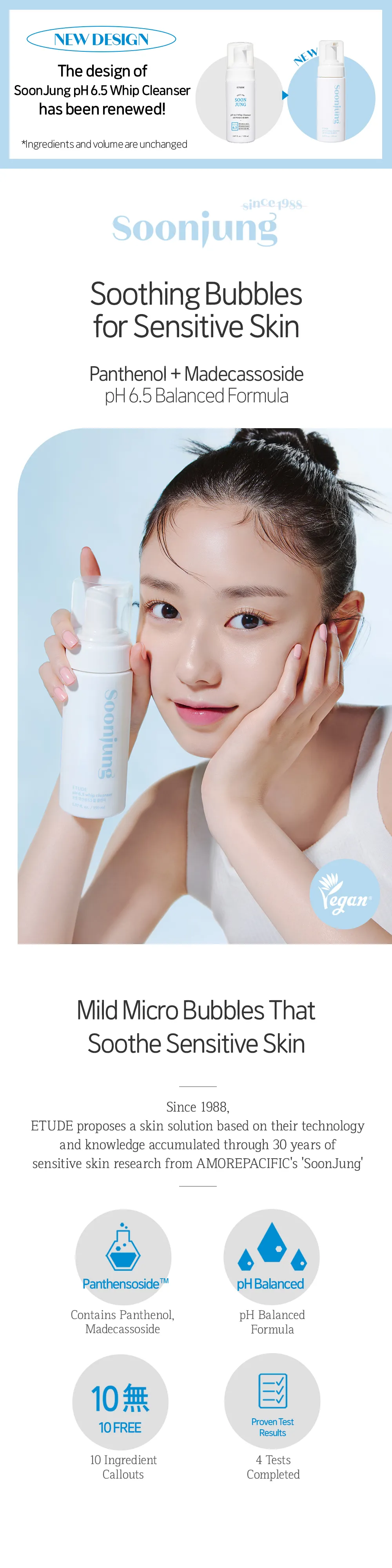 Etude House Soon Jung PH 6.5 Whip Cleanser 150ml 23AD