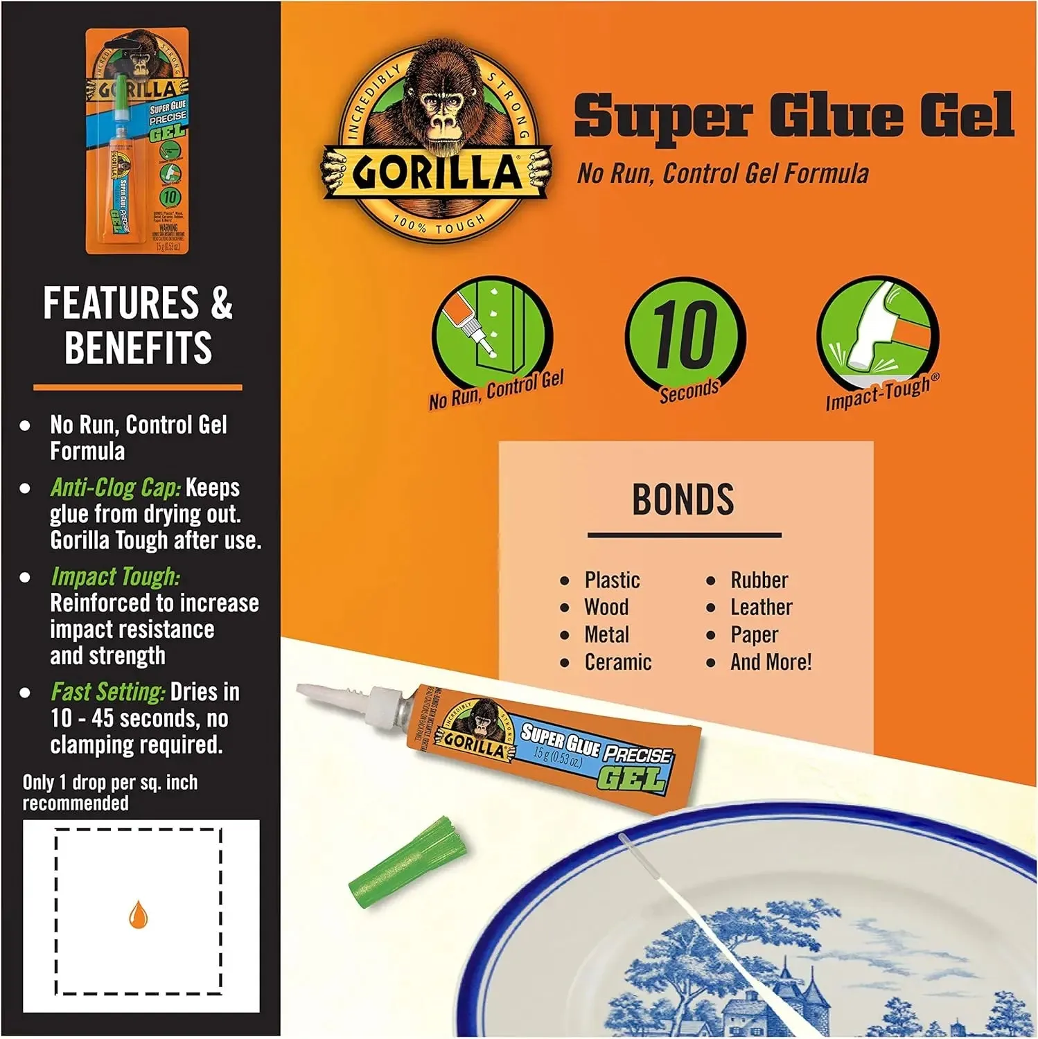 Gorilla 6901202 - Ultra Control Gel Tube Super Glue 15g
