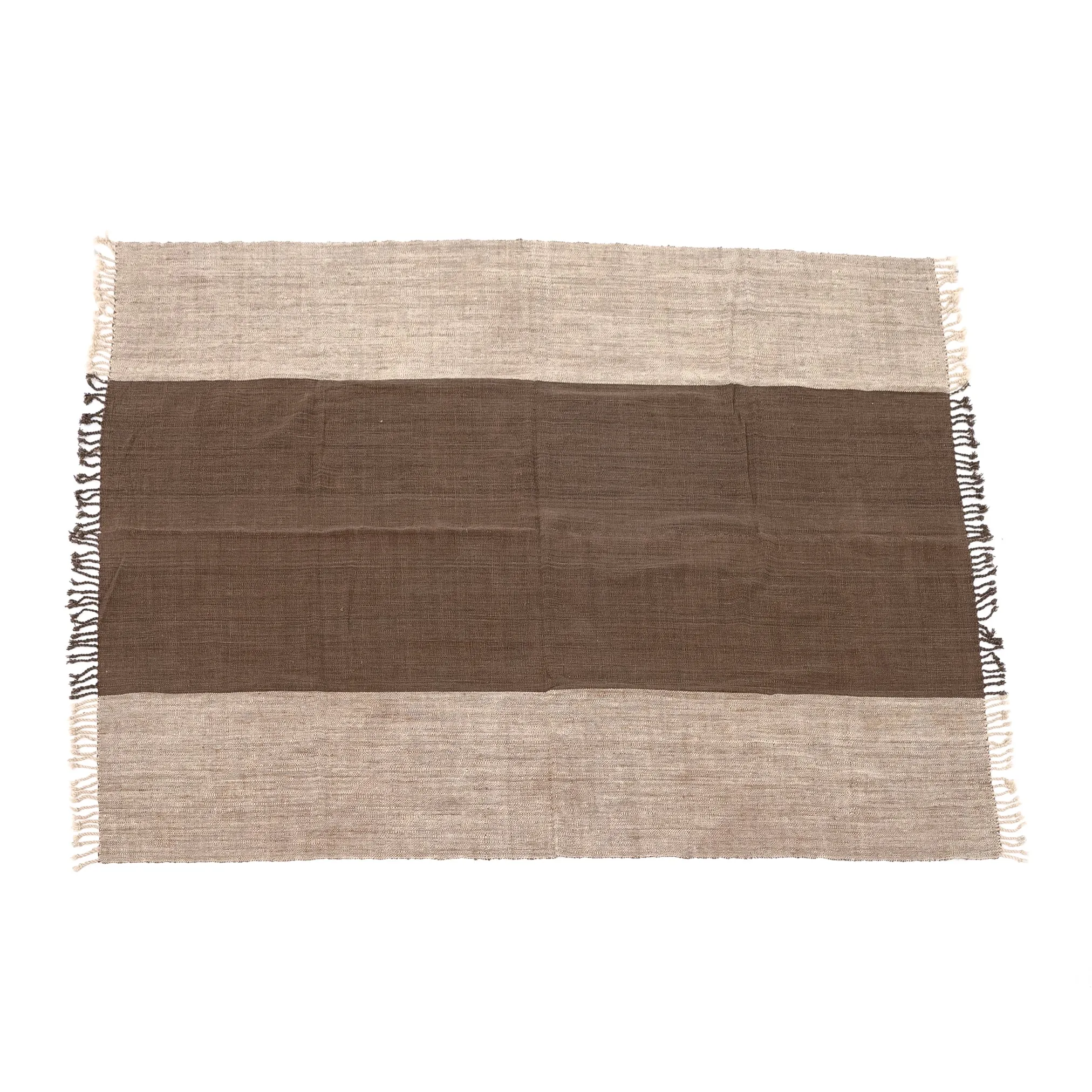 Handspun Cotton Two-Tone Throw in Charcoal
