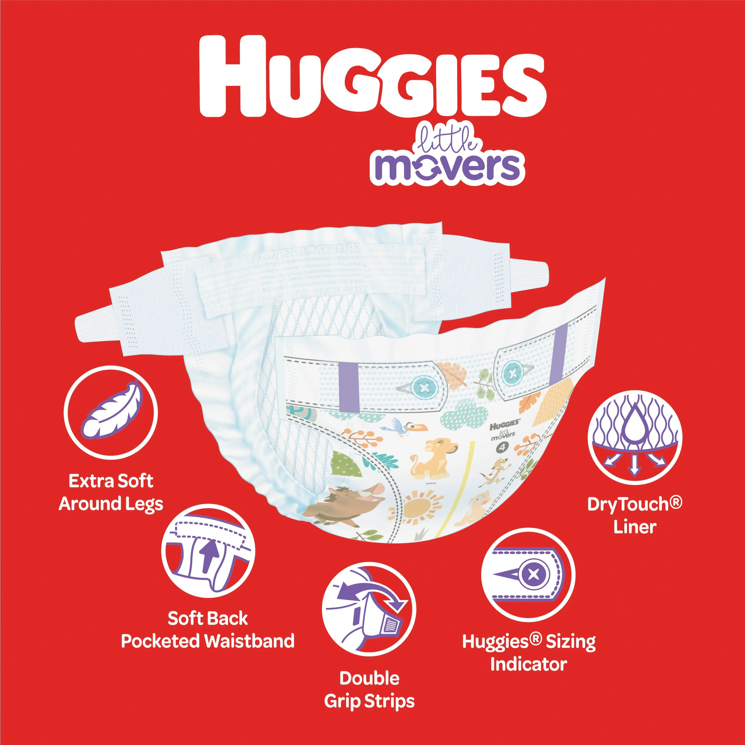 Huggies 105343900 Little Movers Baby Diapers Size 7 42 Ct