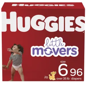 Huggies 53516 Little Movers Diapers Econo Pack, 96 Diapers Size-6