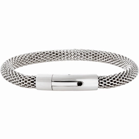 Invicta Men's Chain Cuff Bracelet - Silver Stainless Steel Mesh 6mm, Large | B8575-L