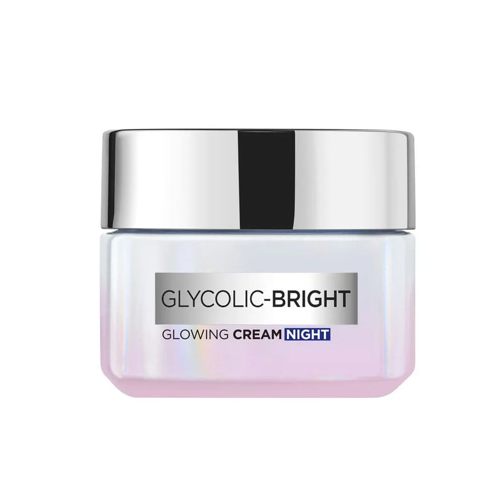 L'Oreal Glycolic Bright Glowing Night Cream 50ml - Short Dated Clearance
