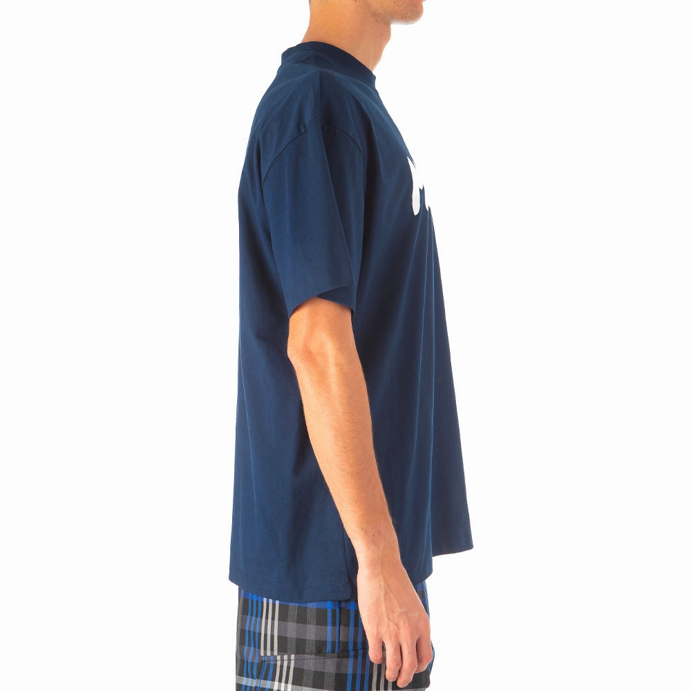 Men;s Brush Stroke Logo Print T-shirt Navy