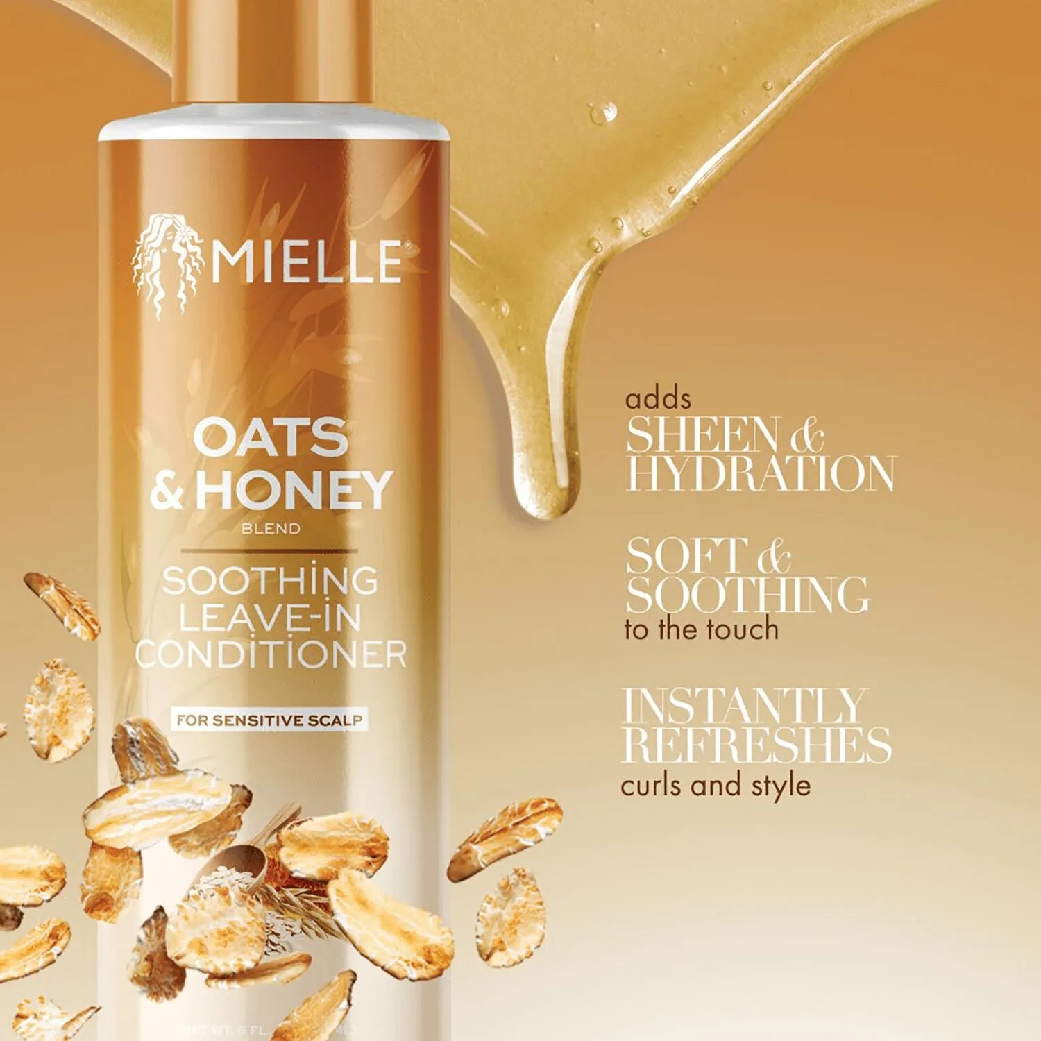Mielle Oats & Honey Soothing Leave-In Conditioner- Sensitive Scalp - 6 oz