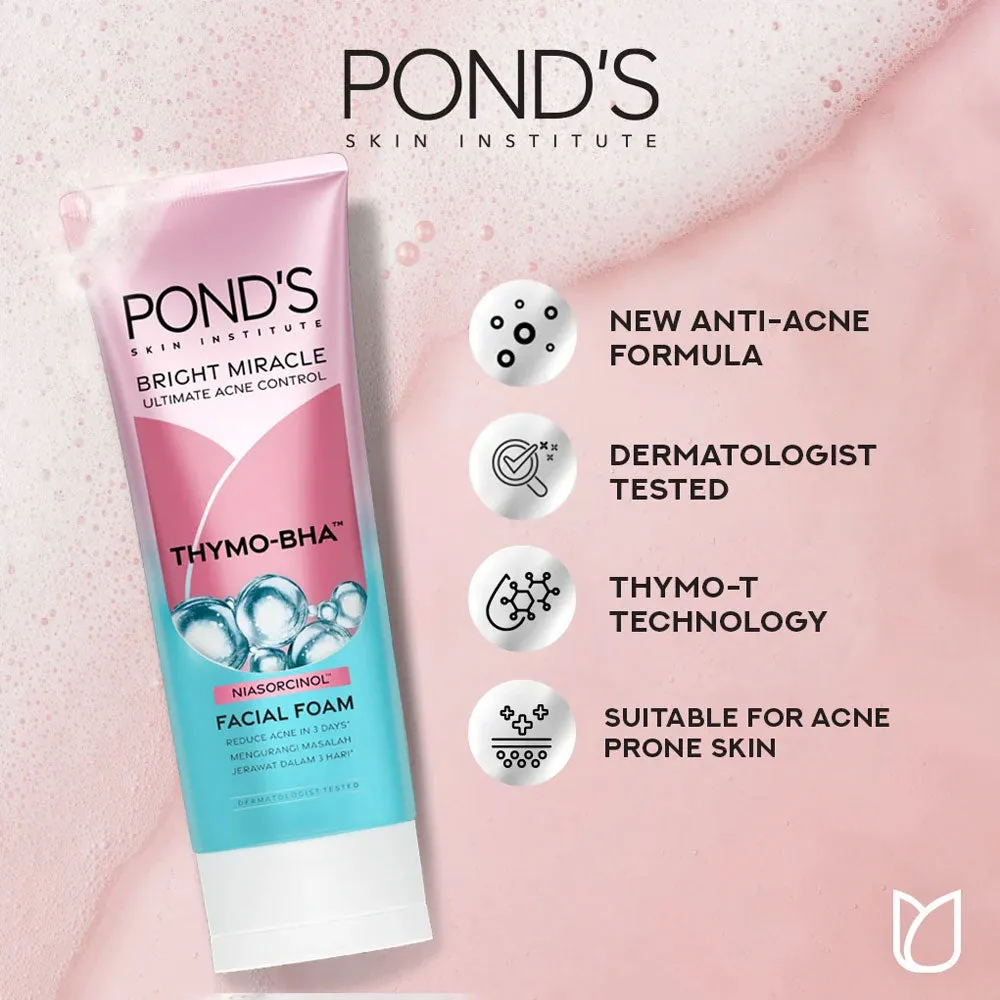 Ponds Facial Foam Bright Miracle Ultimate Acne Control 100g
