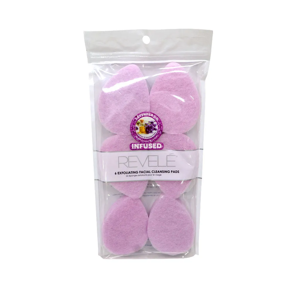 Revele Exfoliating Facial Cleansing Pads Essential Oil Infused 6pk Assorted
