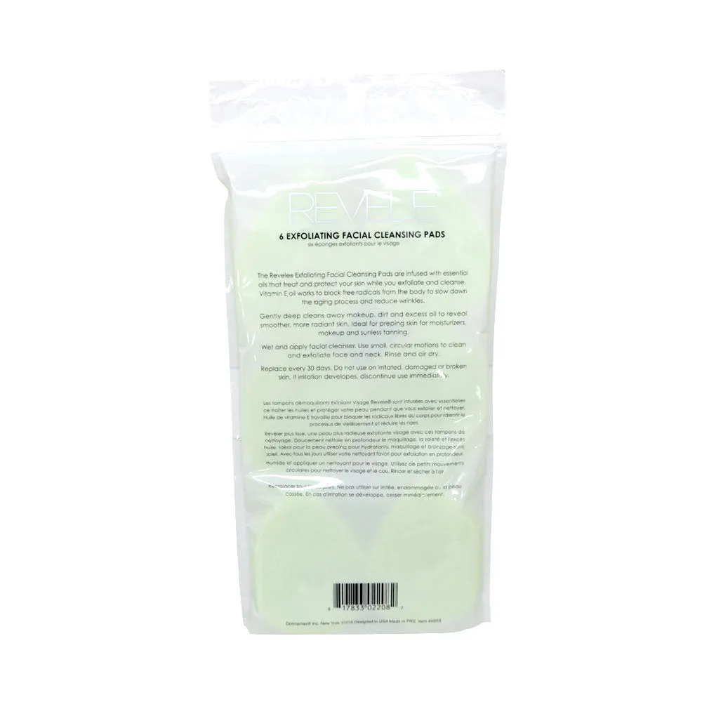 Revele Exfoliating Facial Cleansing Pads Essential Oil Infused 6pk Assorted