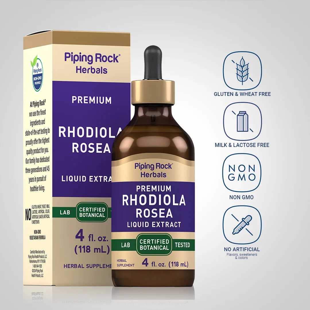 Rhodiola Liquid Extract Alcohol Free, 4 fl oz (118 mL) Dropper Bottle
