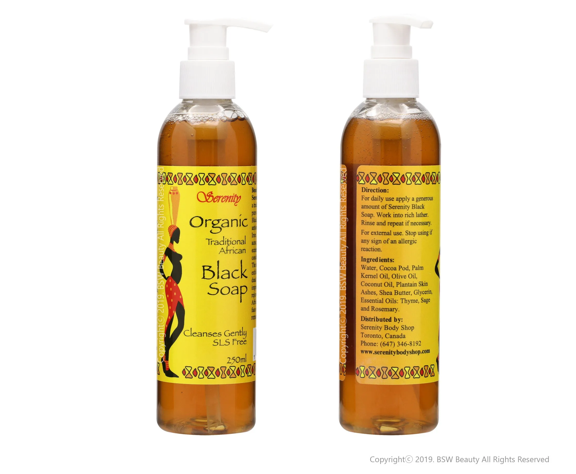 SERENITY ORGANIC TRADITIONAL AFRICAN BLACK SOAP 250ml