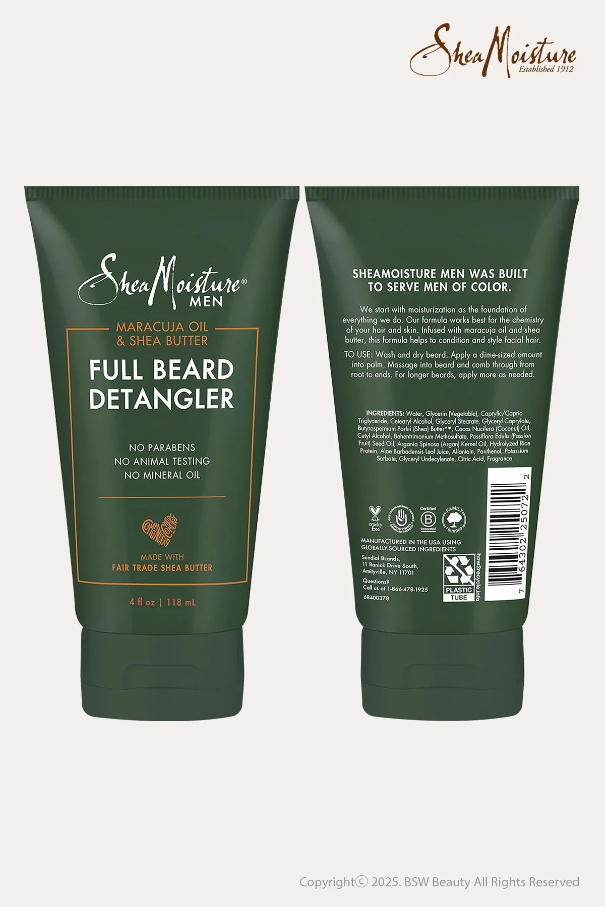 SHEA MOISTURE MEN MARACUJA OIL & SHEA BUTTER FULL BEARD DETANGLER  4oz