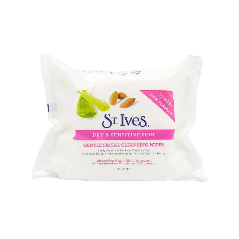 St Ives Gentle Facial Cleansing Wipes Dry & Sensitive Skin 35pk