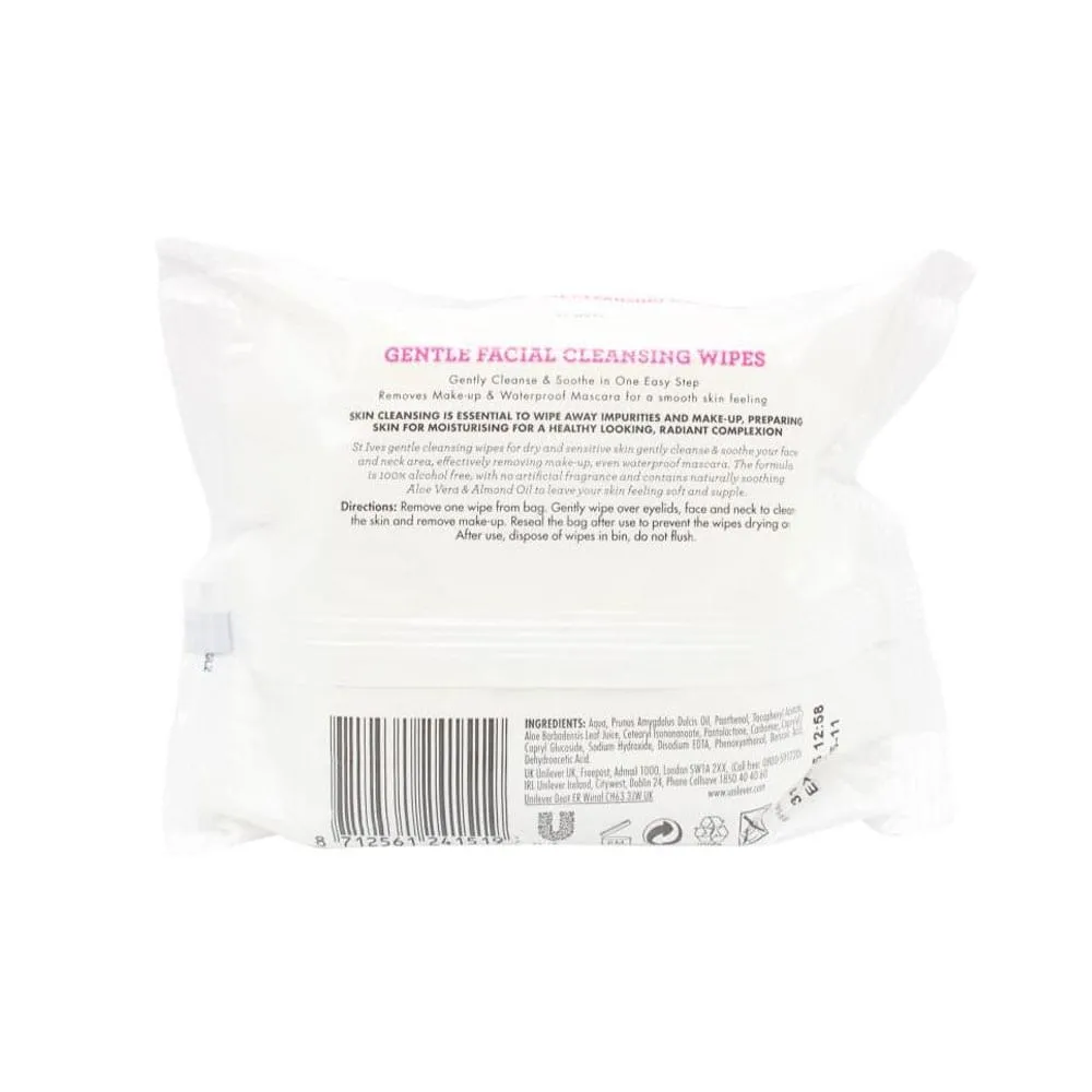 St Ives Gentle Facial Cleansing Wipes Dry & Sensitive Skin 35pk