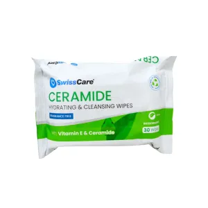 SwissCare Ceramide Hydrating & Cleansing Wipes 30pk