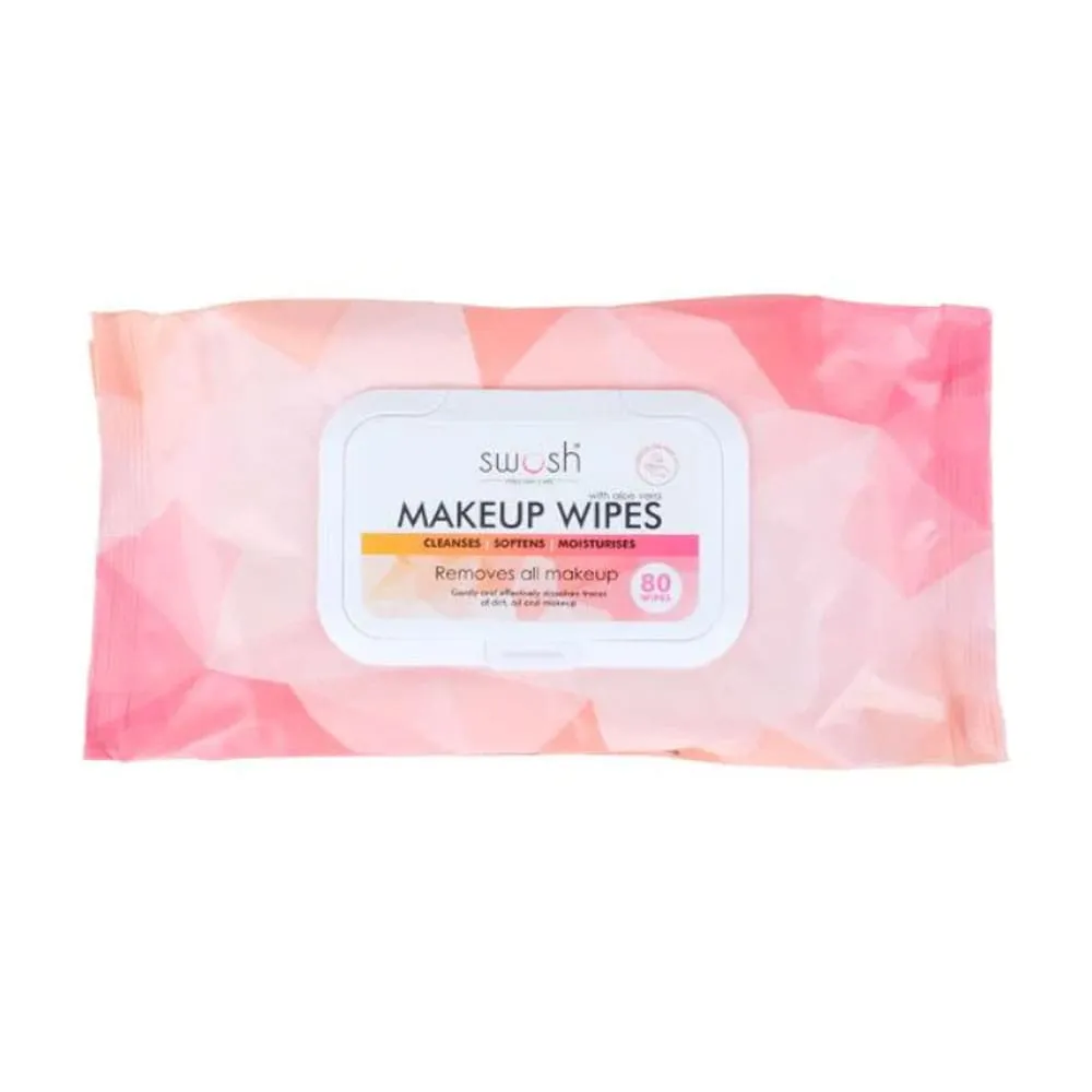 Swosh Makeup Wipes With Aloe Vera 80pk