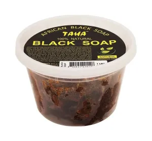 TAHA 100% Natural African Black Soap Tub - Choose Your Size
