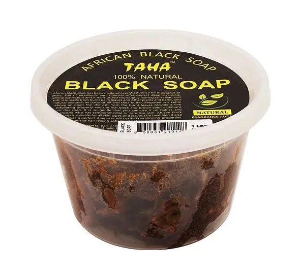 TAHA 100% Natural African Black Soap Tub - Choose Your Size