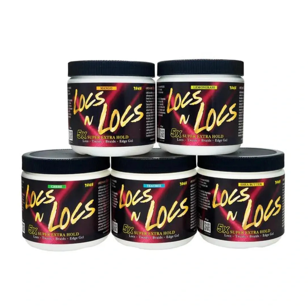 Taha Locs N Locs 5X's Super Extra hold for Locs Twists. Braids & Edge Gel - 16 oz