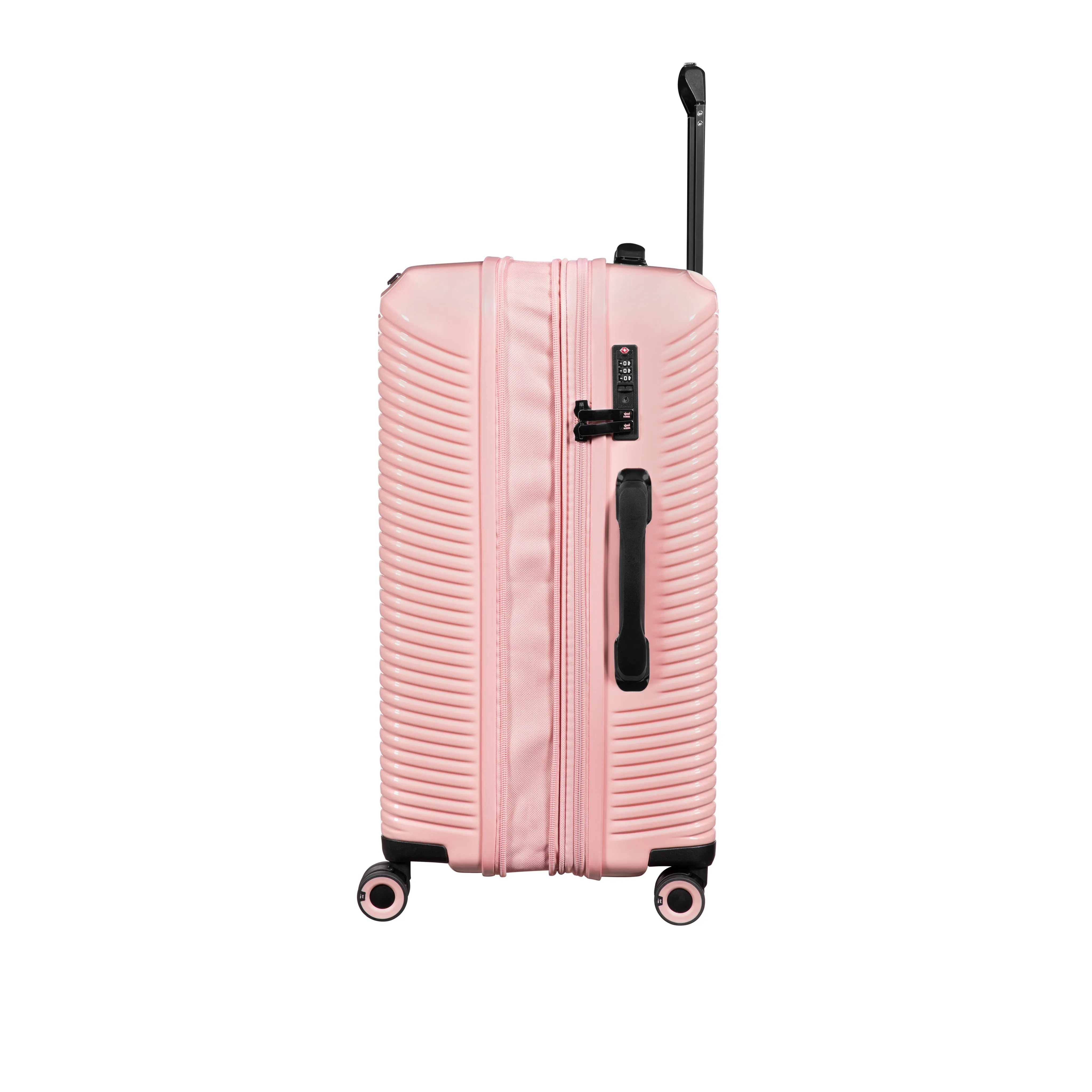 Traversed 21" Hardside Carry-On 8 Wheel Expandable Spinner (Metallic Rose Gold)