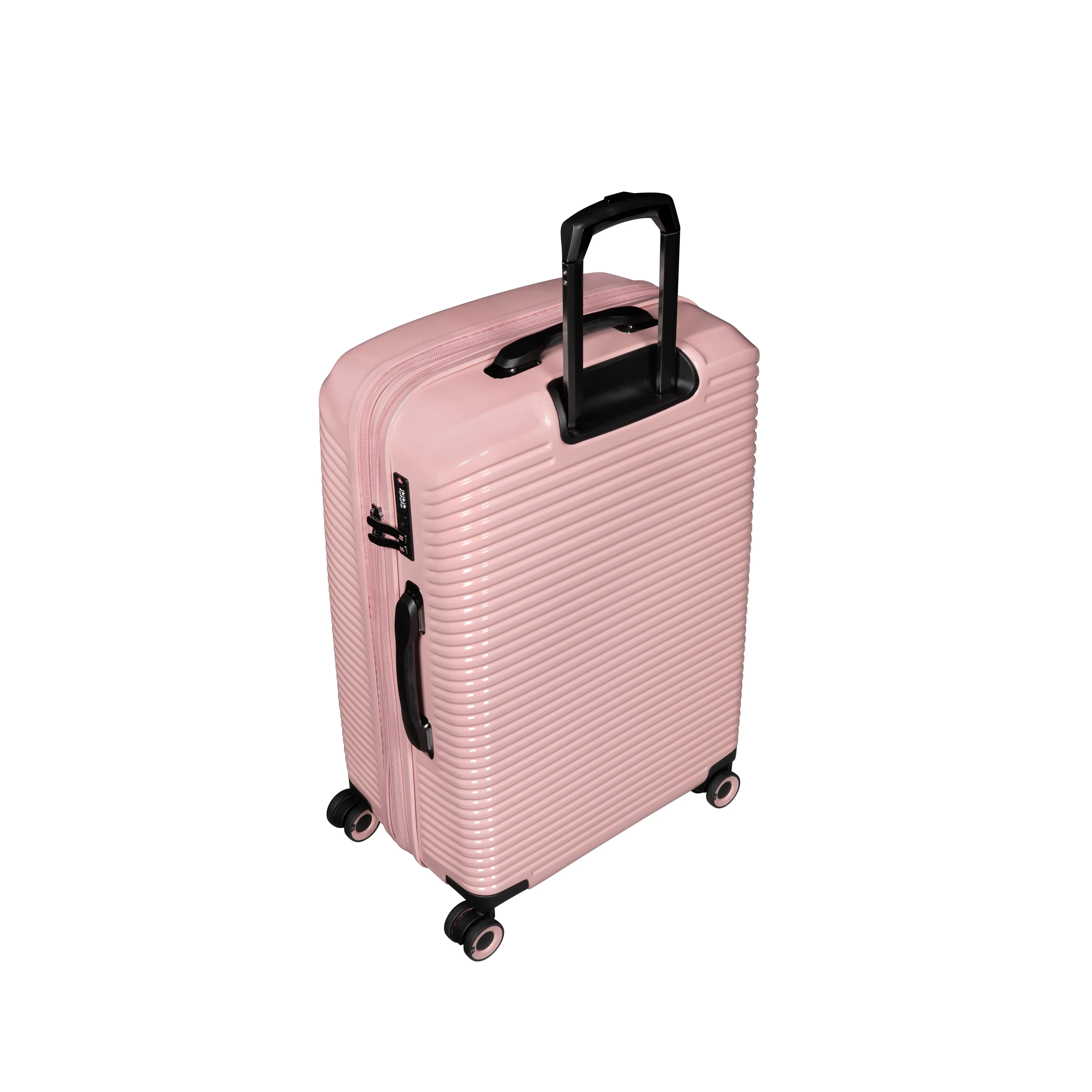 Traversed 21" Hardside Carry-On 8 Wheel Expandable Spinner (Metallic Rose Gold)
