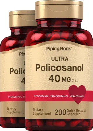 Ultra Policosanol, 40 mg (per serving), 200 Quick Release Capsules, 2  Bottles