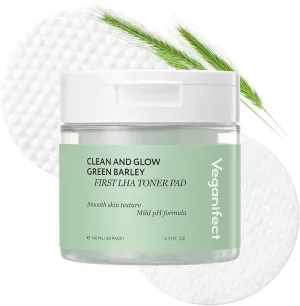 Veganifect Clean And Glow Green Barley First Lha Toner Pad
