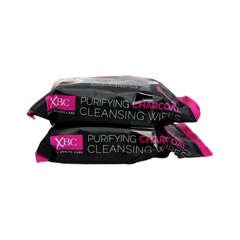 XBC Purifying Charcoal Cleansing Wipes Twin Pack 2x25pk